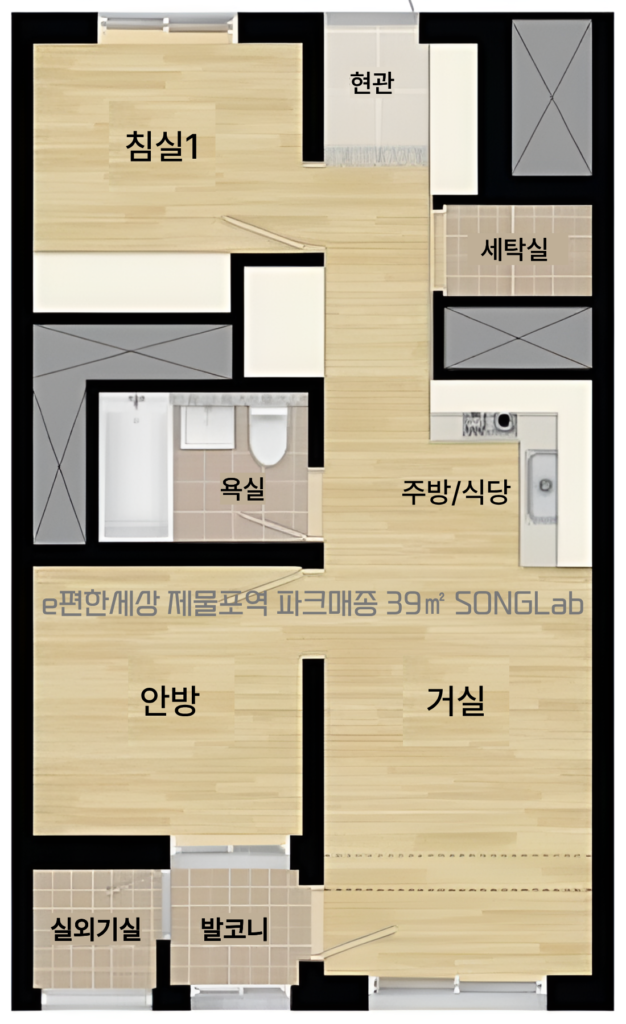 e편한세상 제물포역 파크메종 민간임대 39 평면도